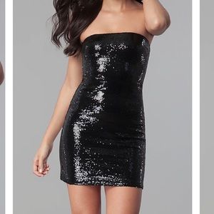 BCBG Black Sequin Party Dress